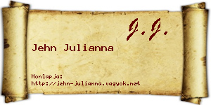 Jehn Julianna névjegykártya
